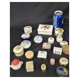 20 Porcelain and metal trinket boxes and one