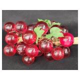 Mid Century Modern Lucite Red grapes.   11.5"