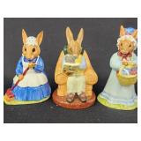 3 Royal Doulton Bunnykins. 2 "Mrs Bunnykins" and