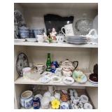 China, glassware,  teapot, ashtrays, porcelain