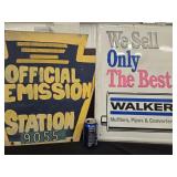 CUSTOM PA  Emission Station sign  and a Walker