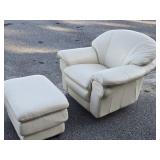 Hechts Co Off white Chair and Ottoman look at