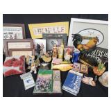 Decorvitems.  Wood  chicken,  resin, bear,