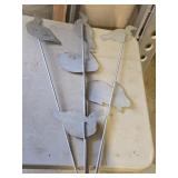 6 Silhouette flower bed sticks rabbits,  swan,