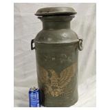 Vintage Milk Can with drop handles painted and