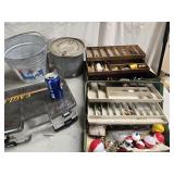 3  Tackle Boxes with bobbers, lures, , hooks