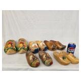 5 Pair wood shoes made in Holland graduated sizes