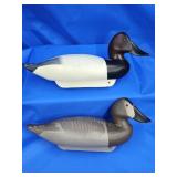 Pair half sized Canvasback decoys date 1996 Havre