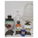 3 Gone with the Wind lamp bases, , clear glass