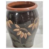 Eldreth Pottery Redware 8" Vase with hamd painted