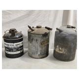 3 cans - Eagle Welded Steel can and 2 galvanized