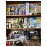 Lot - Tin trays,  mortised and pedestal,  meter,