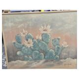 Large Cactus Flower  painting on Camvas by James