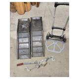 Lot - Comalong, pair metal auto ramps, folding