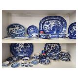 Blue and White birds of Paradise.   Platters,