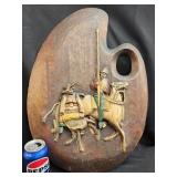 Mid Century Modern wood carved artist Palette