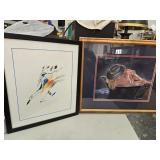 Ink and pancil signed  drawing Dancing Couple,