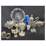 Silverplate and pewter.  Hans Jensen napkin