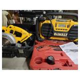 DeWalt 18v saw with case, DeWalt Radio, Milwaukee
