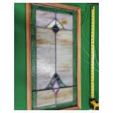 Stained / Slag glass window. 29" x 14.5"   Look
