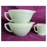 2 Jadite Fire King Batter Bowls and Fire King /