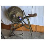 Antique Grinding Stone with treadle, 20" stone