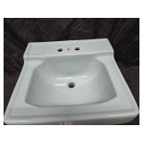 Jadite porcelain wall mount sink measures 20"w