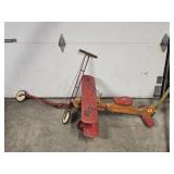 Wood Airplane toy and a scooter look at pictures