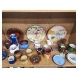 Foltz pottery plate, Barton Pottery low vase,