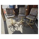 3 Swivel Barstools  one with arms all have foot