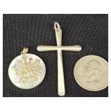 10k gold snowflake on Mother of pearl and