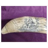Reproduction Replica Scrimshaw Faux Whale tooth