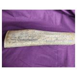 Reproduction Replica whale bone Scrimshaw