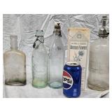 5 Antique Bottles , UNION Soda Water Seltzer