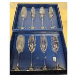 8 Fluted Champaign Glasses  by Mikasa with boxes