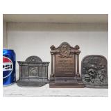 3 Single bookends / Doorstops.  Bradley & Hubbard