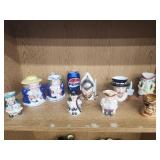Lot of Toby mugs.  Staffordshire Character mugs,