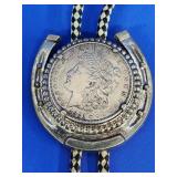 1921 Morgan Silver dollar in Bolo Tie.