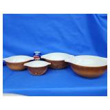 Pyrex nest Mixing Bowls Cinderella handles.