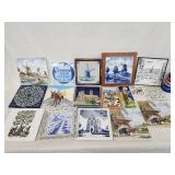 17 tiles / trivets.  Delft,  Japan, Royal Mosa,