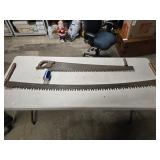 2 Antique Two Man saws,  measures 72" and 46"