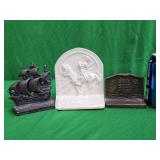 3 single cast iron bookends /Doorstops.