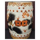 Chinese Porcelain  Garden Seat measures 18"h q4"w