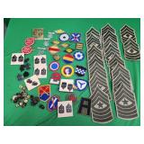 Military patches, pins and buttons.   Look at the