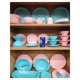 Boontonware Melmac dishes.  Plates, bowls,