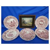 A.W. Davis vintage oil on canvas mountain scene