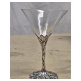 8 Gary Goose pewter stem Martini Glasses