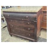 Empire 4 Drawer mahogany veneer chest , paneled