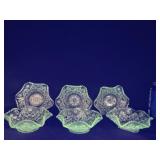6 Uranium / Vaseline Glass Berry Bowls look at