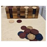 95 Vintage Poker Chips - 75 embossed with race